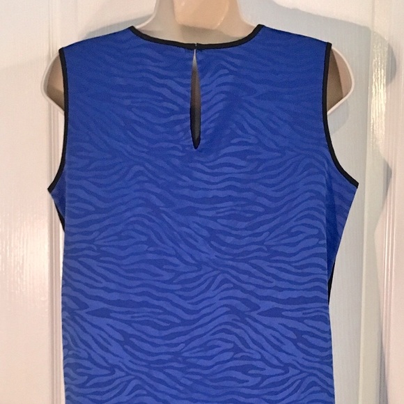 Vince Camuto Royal Blue With Black Trim Blouse - Picture 6 of 7